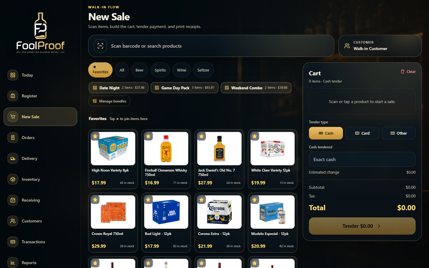 FoolProof New Sale register